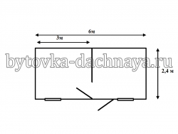 Дачная бытовка для жилья из двух комнат